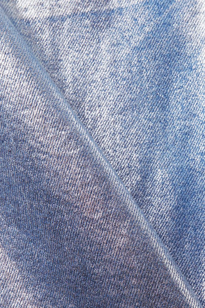 Raka jeans i metallic med beläggning, GREY RINSE, detail image number 5