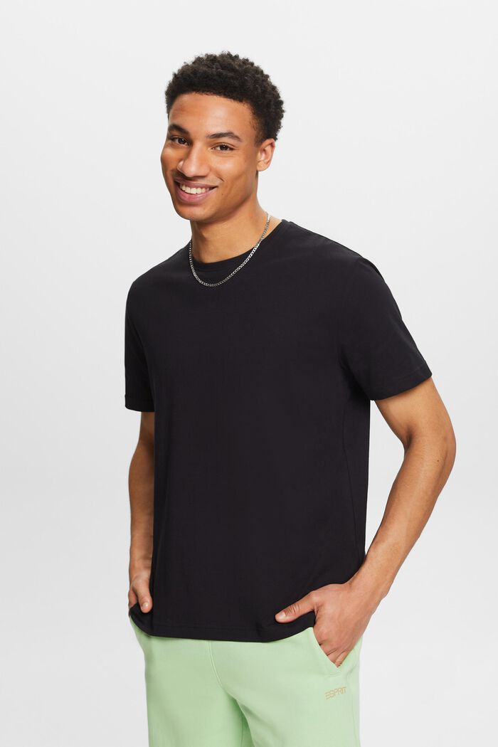 Kortärmad T-shirt med rund ringning, BLACK, detail image number 0