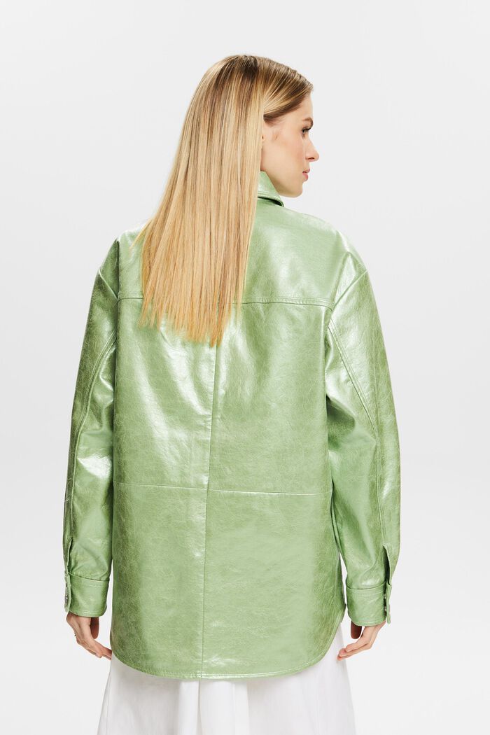 Skjortjacka med metallicbeläggning, LIGHT AQUA GREEN, detail image number 2