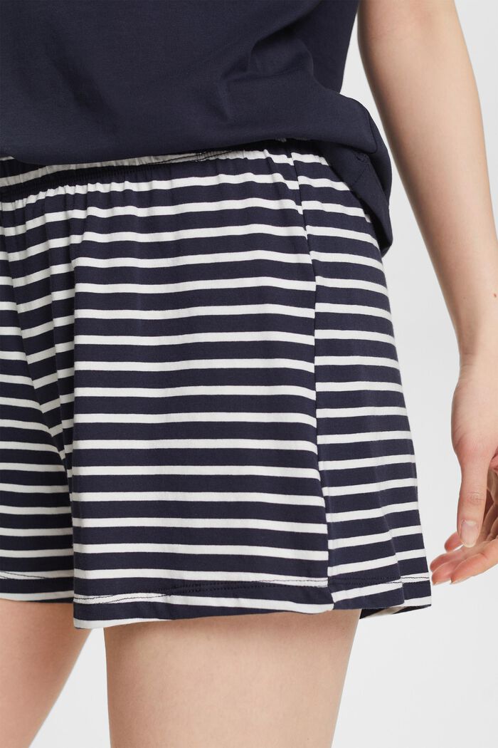 Jerseypyjamas med kortärmad överdel och shorts, NAVY, detail image number 2