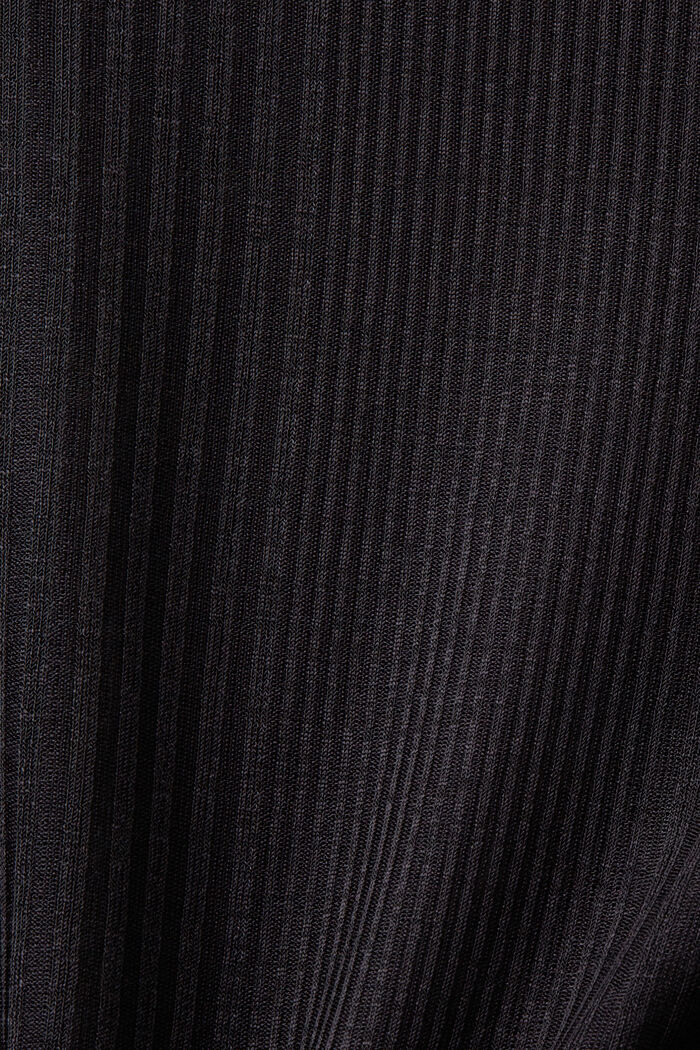 Skirt ribbat linne, BLACK, detail image number 6