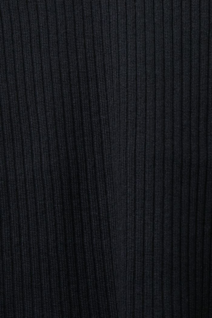 Tröja med halvpolokrage i ribbad jersey, BLACK, detail image number 5