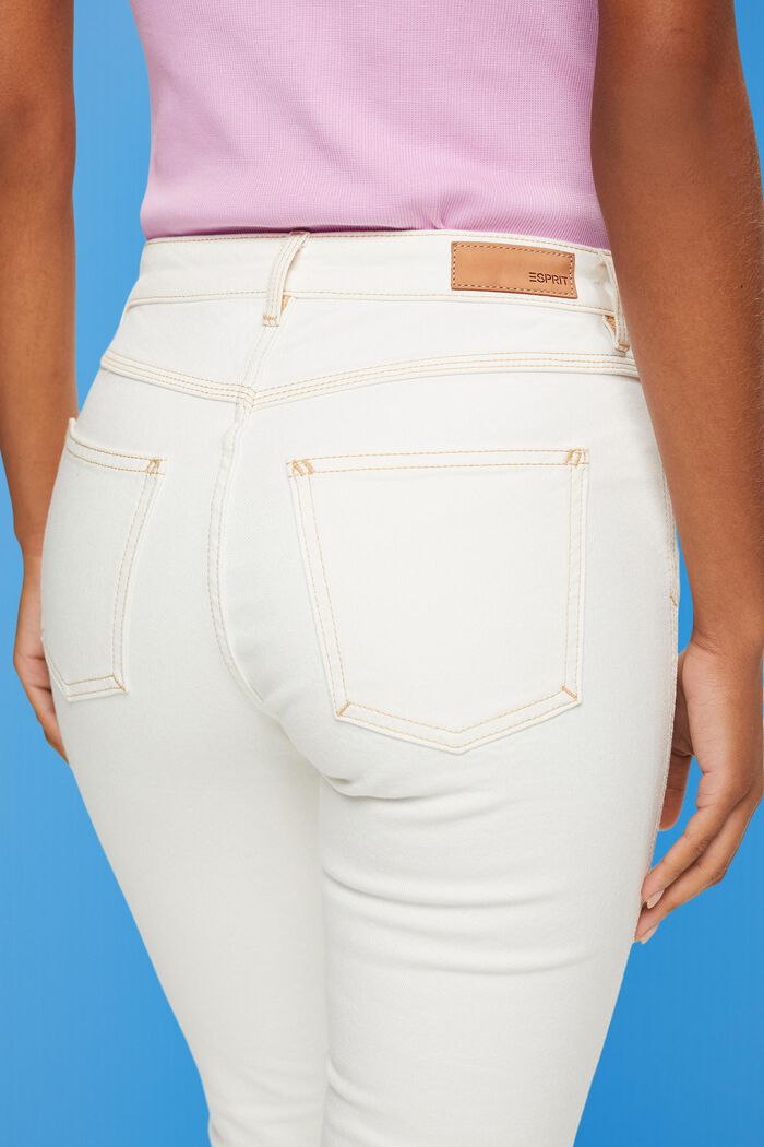 Jeans med raka ben och hög midja, OFF WHITE, detail image number 4