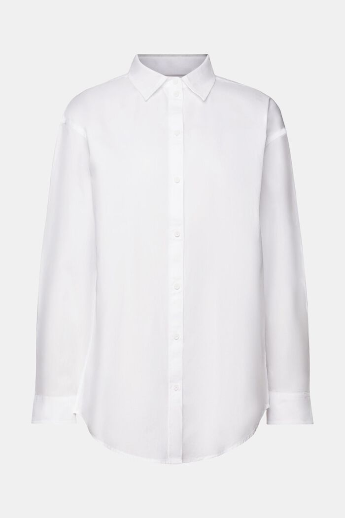 Skjortblus i poplin, 100% bomull, WHITE, detail image number 6