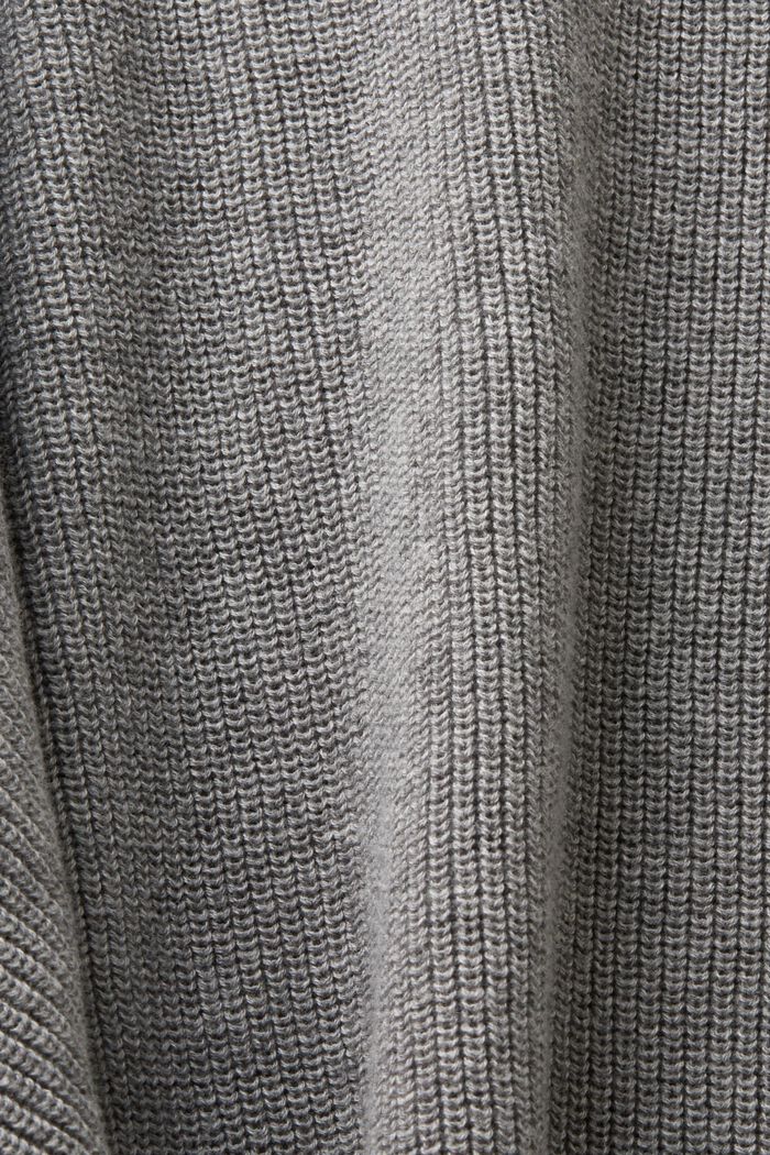 Ribbstickad tröja med fladdermusärm, MEDIUM GREY, detail image number 4