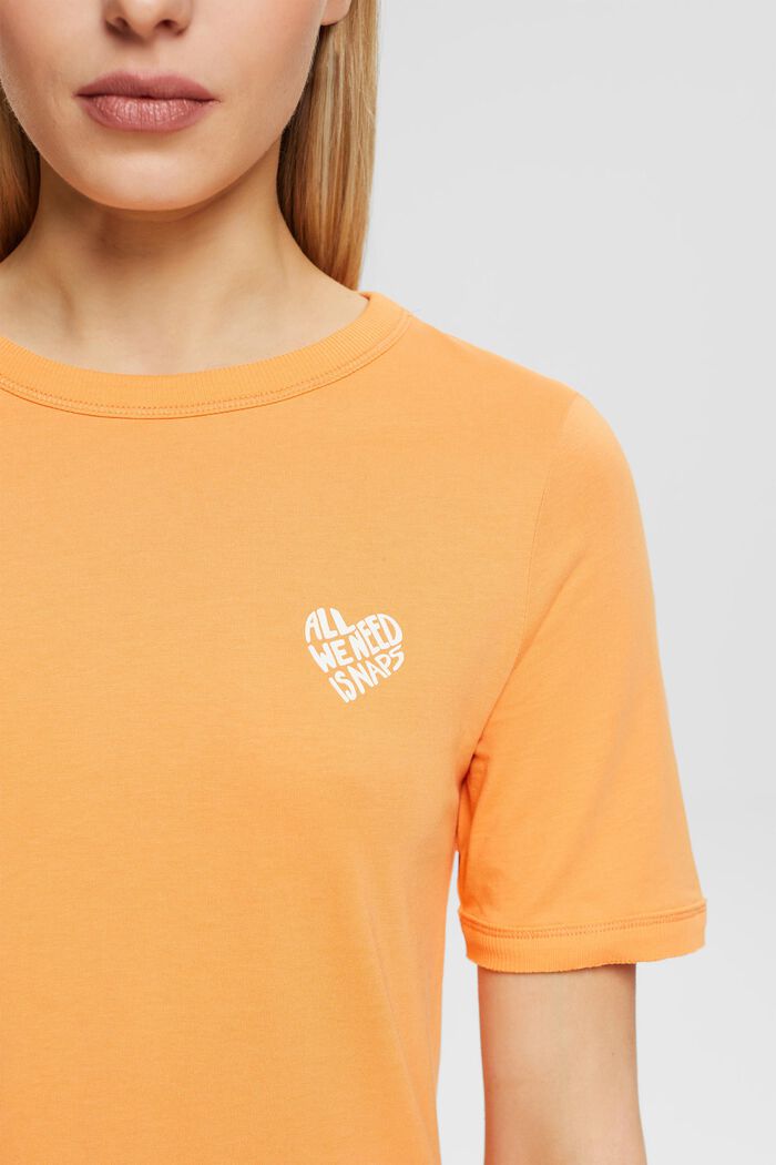 T-shirt i bomull med hjärtformad logo, GOLDEN ORANGE, detail image number 2