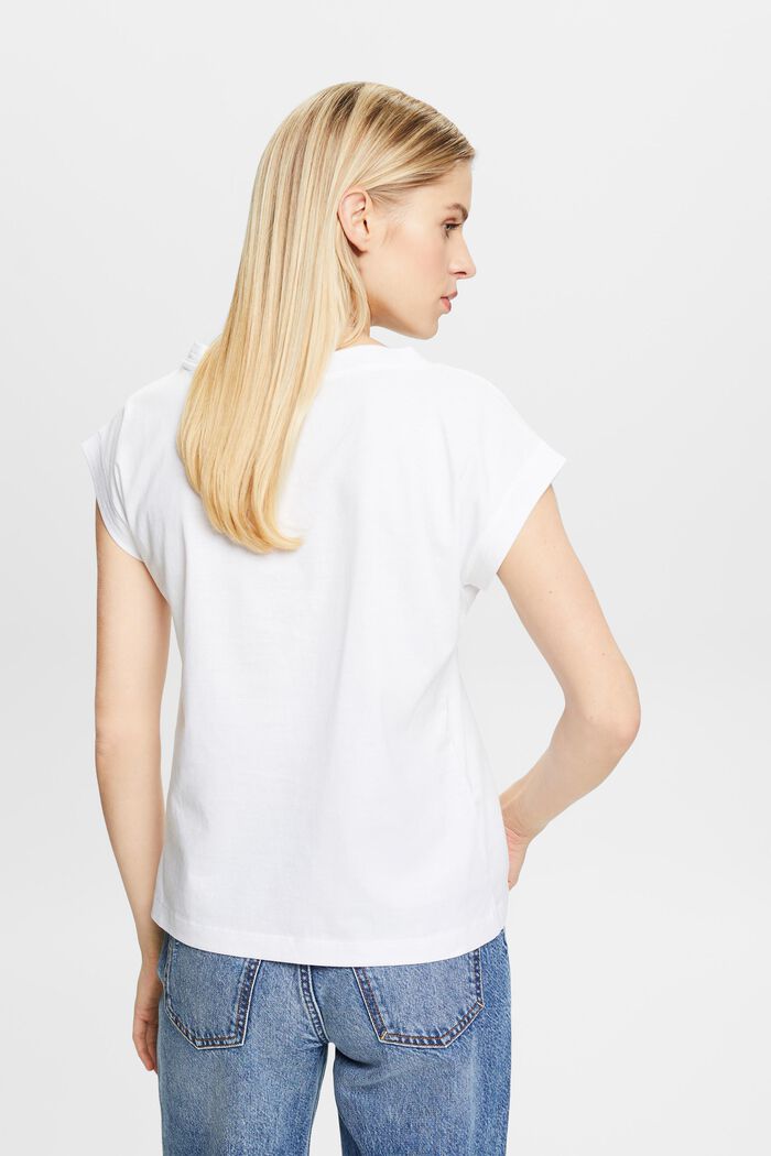 V-ringad T-shirt, WHITE, detail image number 2