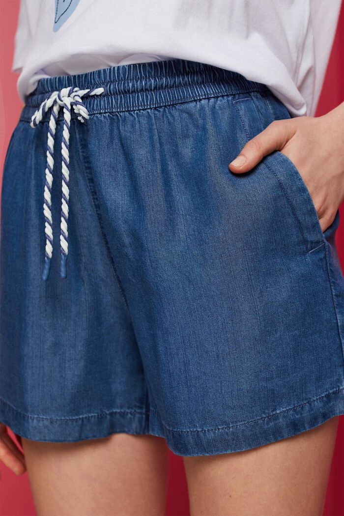 Dra på-shorts, TENCEL™, BLUE MEDIUM WASHED, detail image number 2