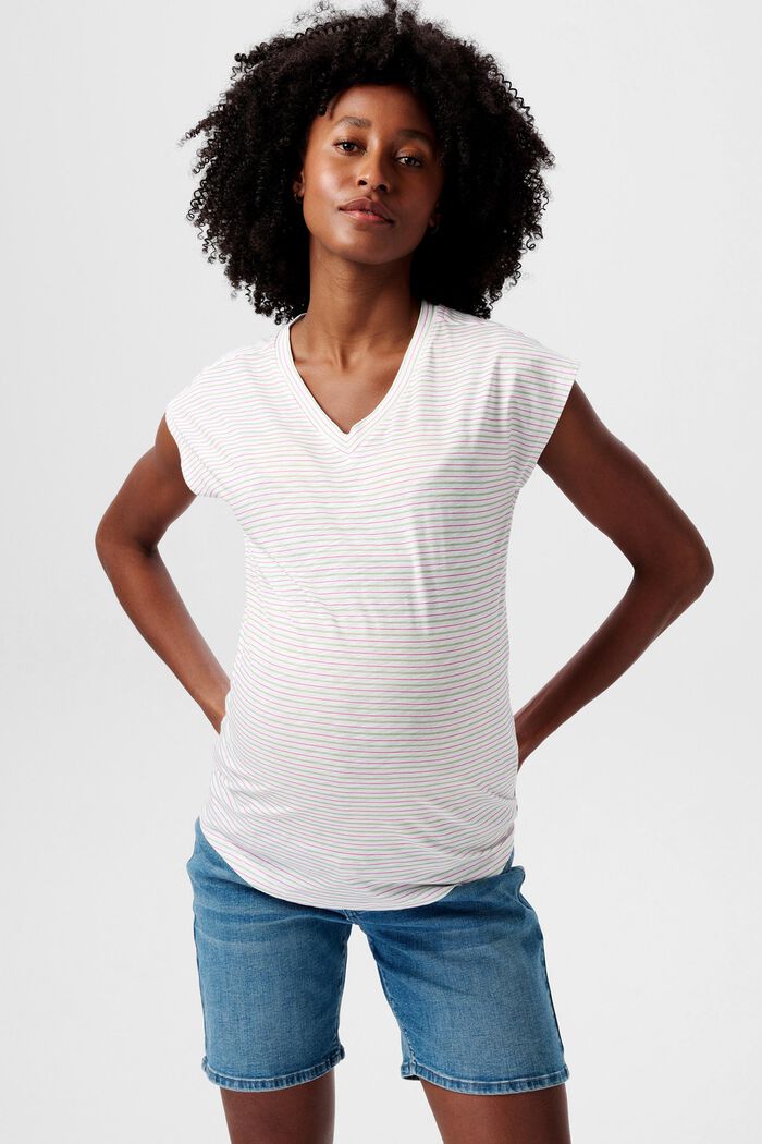 MATERNITY Randig T-shirt, BRIGHT WHITE, detail image number 0
