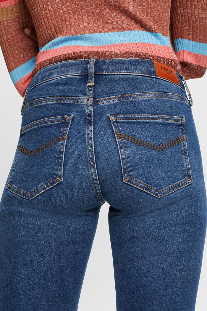 Skinny-jeans med mellanhög midja, BLUE MEDIUM WASHED, detail image number 4