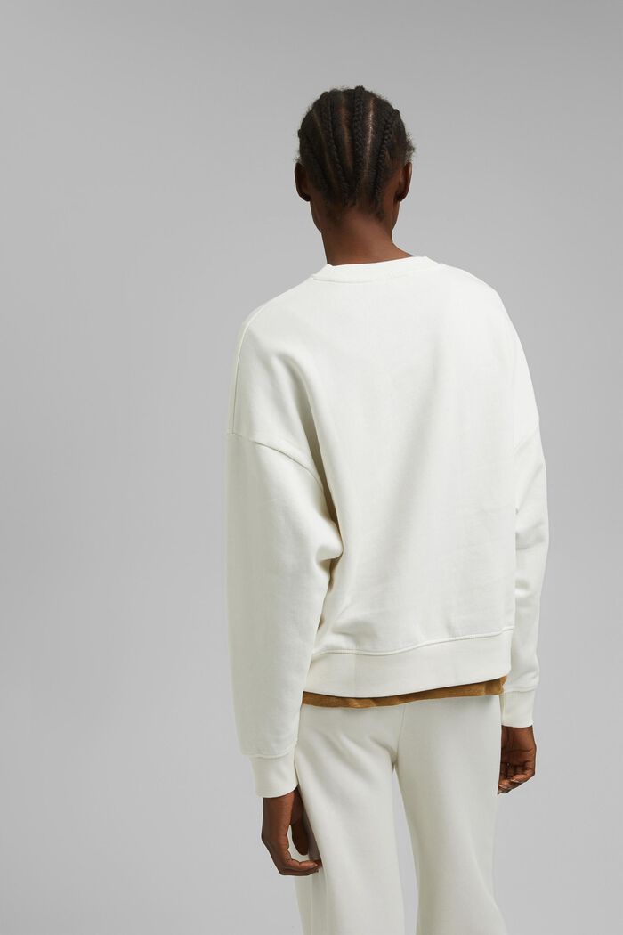 Sweatshirt i 100% ekobomull, OFF WHITE, detail image number 3