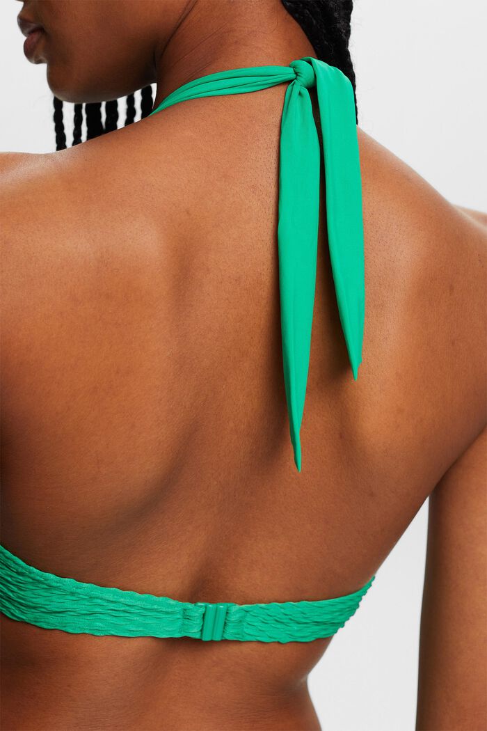 Återvunnet: Texturerad bikiniöverdel med bygel, GREEN, detail image number 3