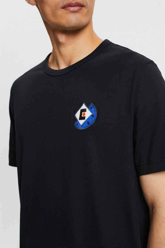 Grafisk t-shirt med logo, BLACK, detail image number 3