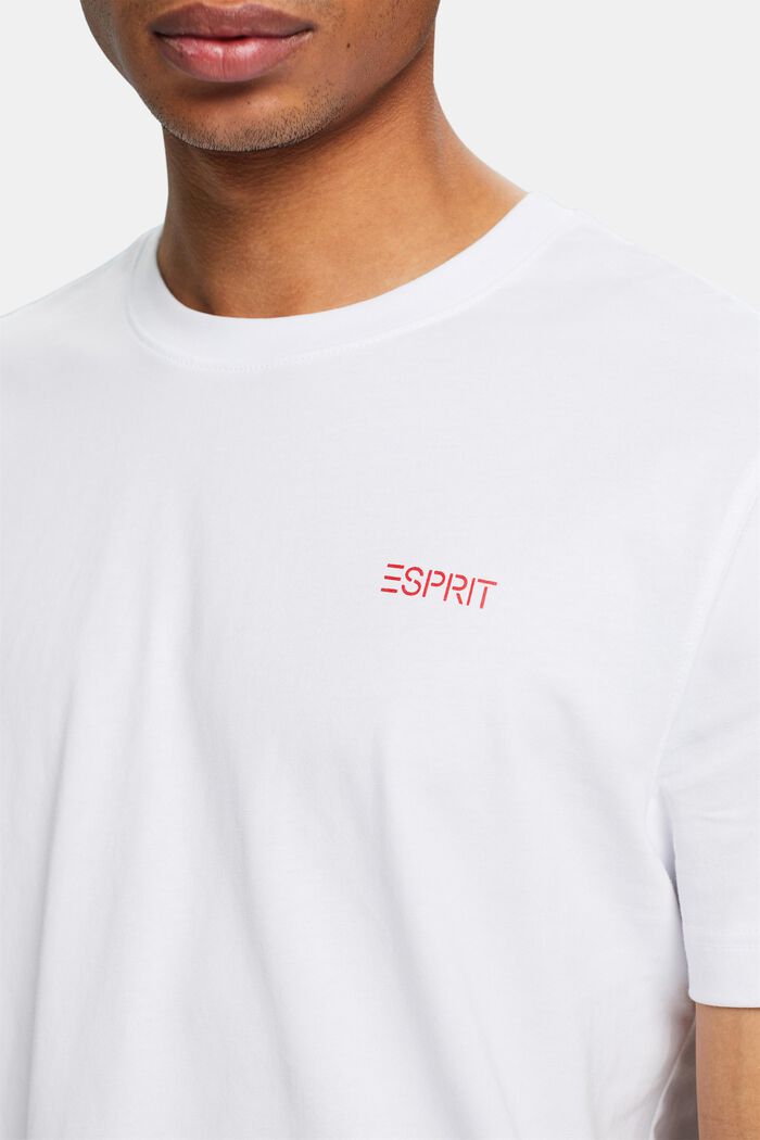 T-shirt i bomull med logo, WHITE, detail image number 3