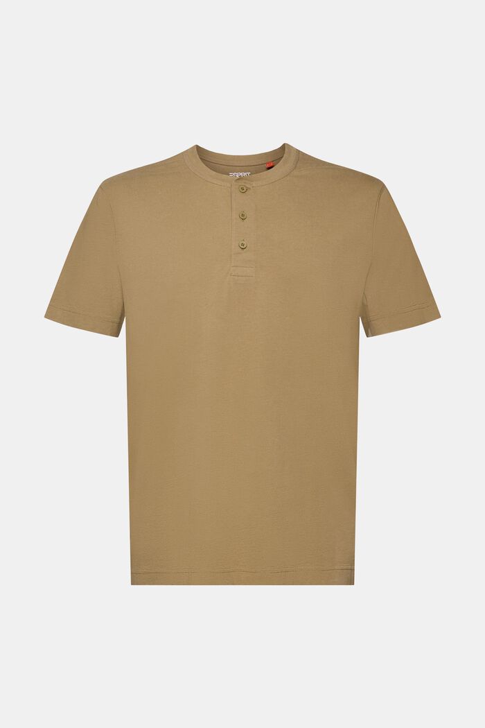 T-shirt med farfarsringning, 100 % bomull, KHAKI GREEN, detail image number 5