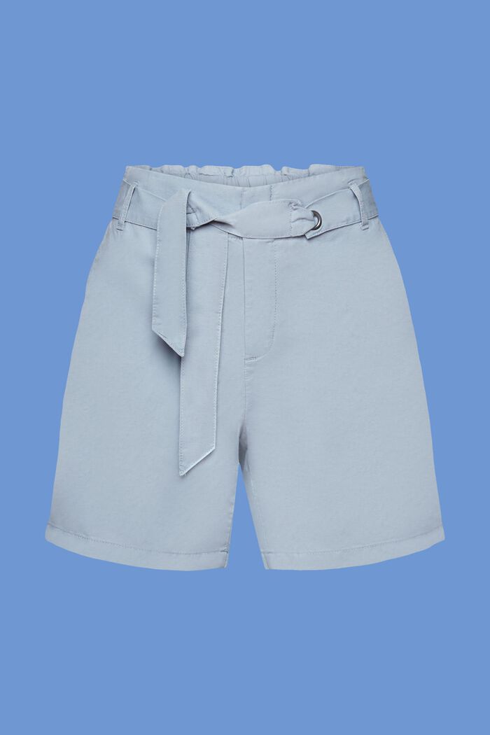 Shorts med knytskärp, bomull-linnemix, LIGHT BLUE LAVENDER, detail image number 6