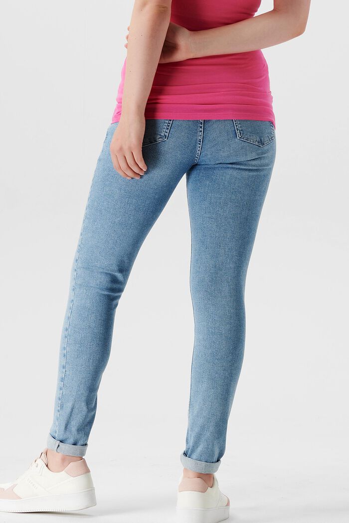 Jeans med smal passform och mudd över magen, LIGHTWASH, detail image number 1