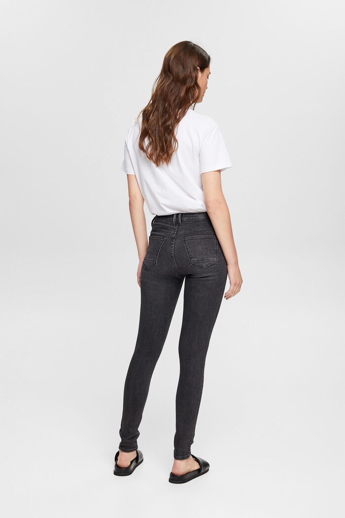 Skinny-jeans med mellanhög midja, GREY DARK WASHED, detail image number 3