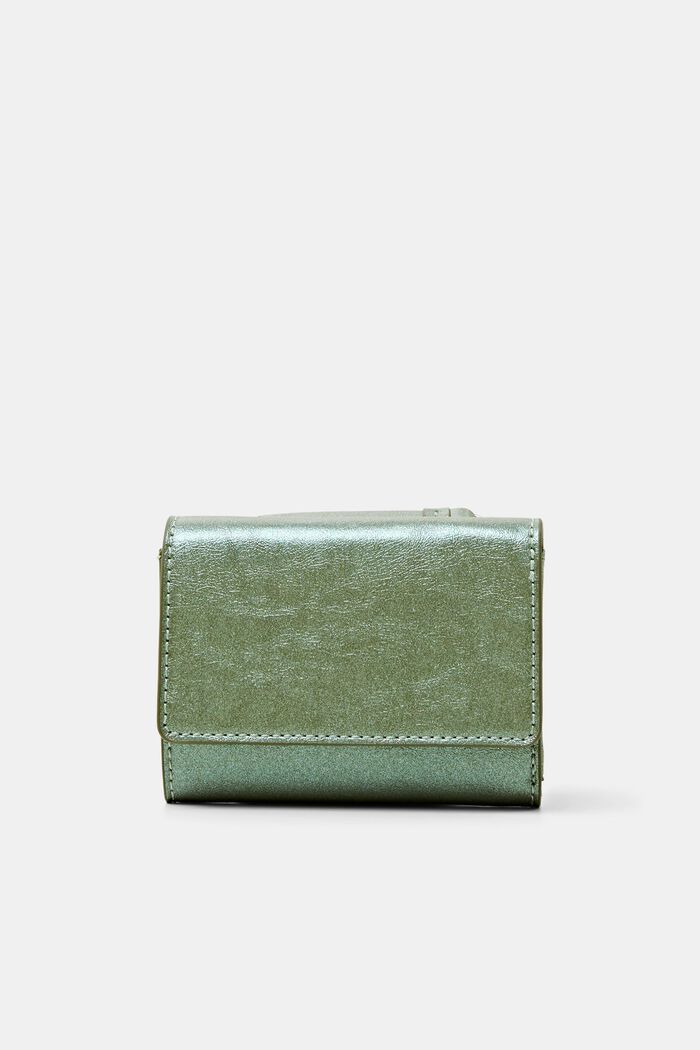 Glansig plånbok med viklock, LIGHT AQUA GREEN, detail image number 0