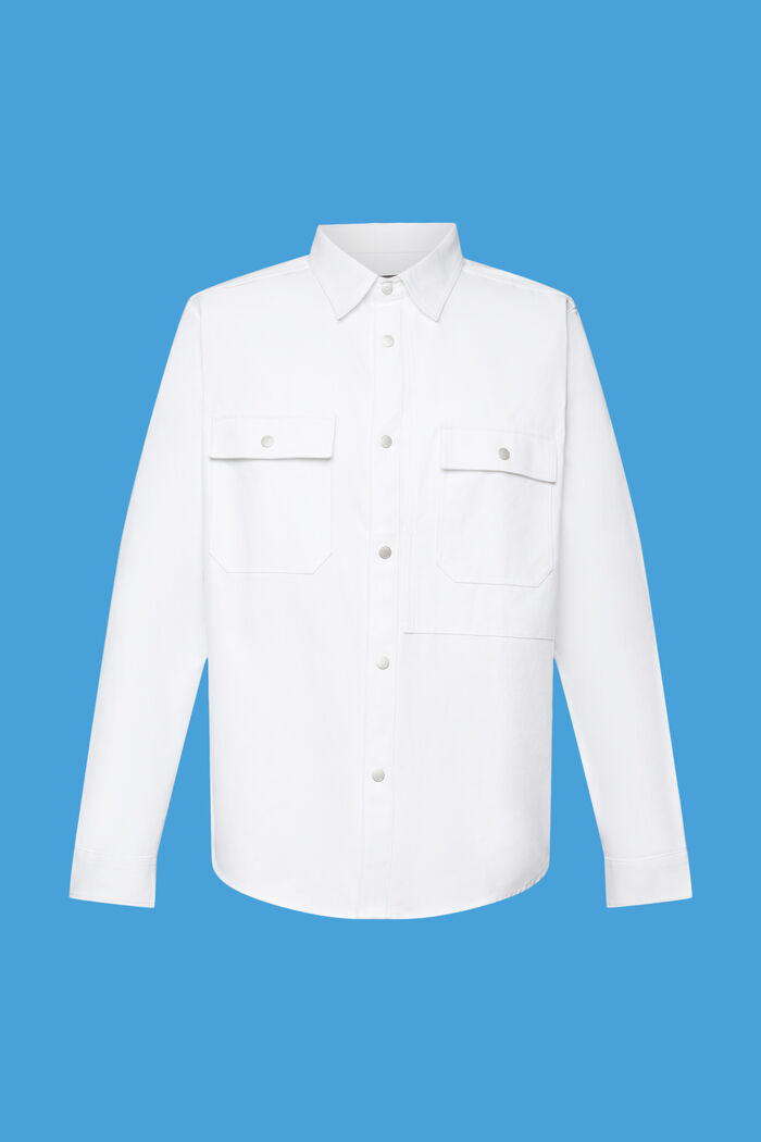 Twill overshirt, 100% bomull, WHITE, detail image number 5