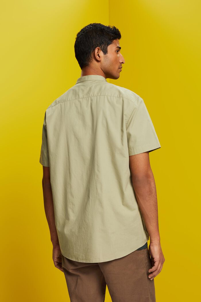 Bomullsskjorta med ståkrage, LIGHT GREEN, detail image number 3