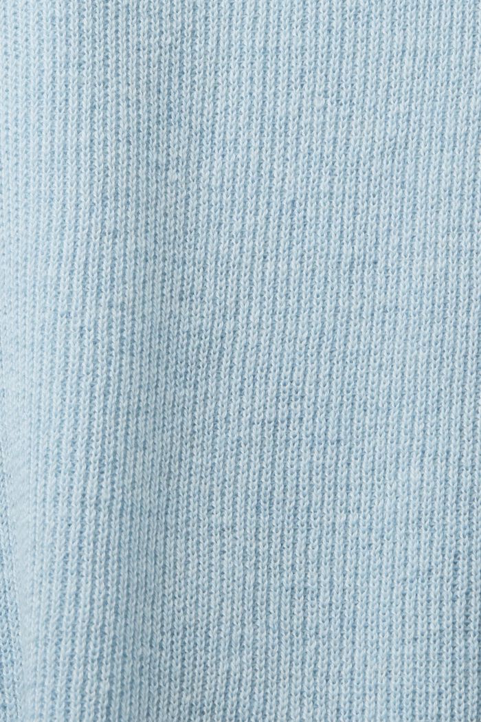 Ribbstickad poncho, LIGHT BLUE, detail image number 3