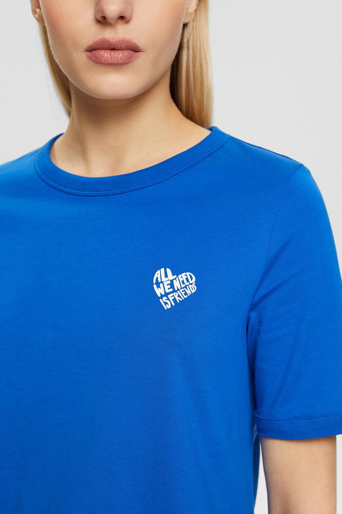 T-shirt i bomull med hjärtformad logo, BLUE, detail image number 2