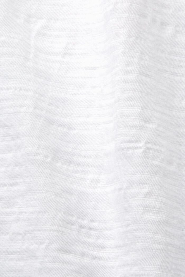 Jerseytopp med stråveck och volanger, WHITE, detail image number 4