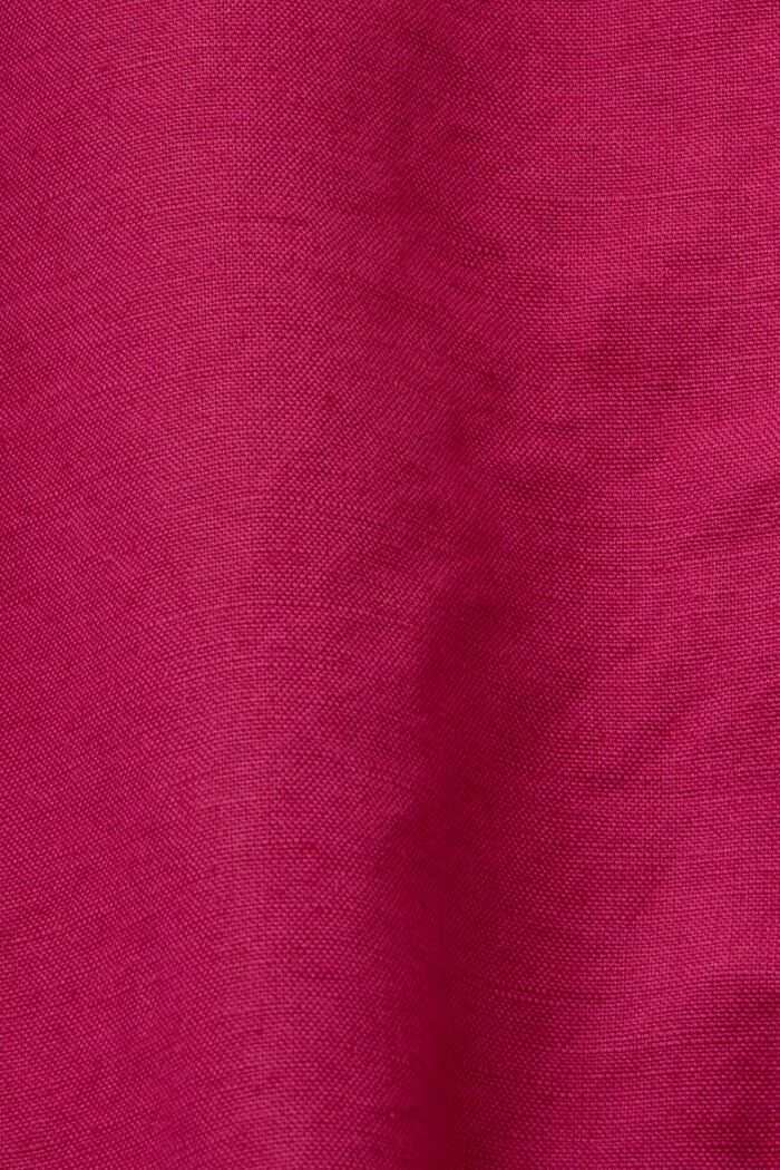 Shorts med knytskärp, bomull-linnemix, DARK PINK, detail image number 5