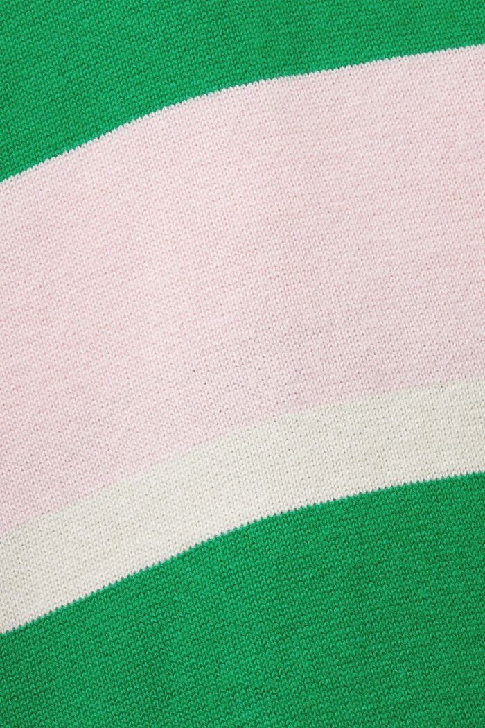 Randig tenniströja i bomull med logo, GREEN, detail image number 5