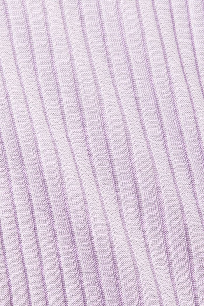 Ribbstickad rundringad tröja, LAVENDER, detail image number 4