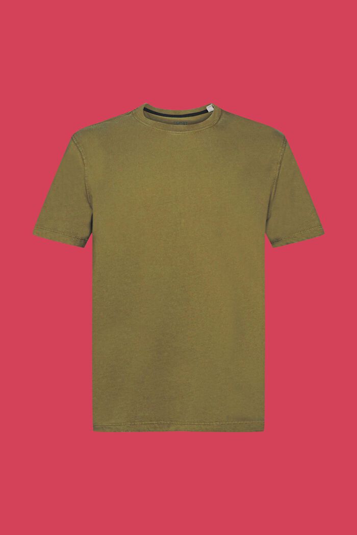 Plaggfärgad T-shirt i jersey, 100% bomull, OLIVE, detail image number 5