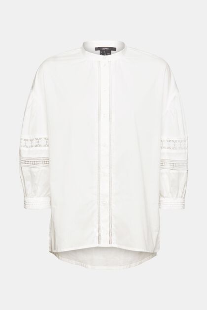 Blus med spets, WHITE, overview