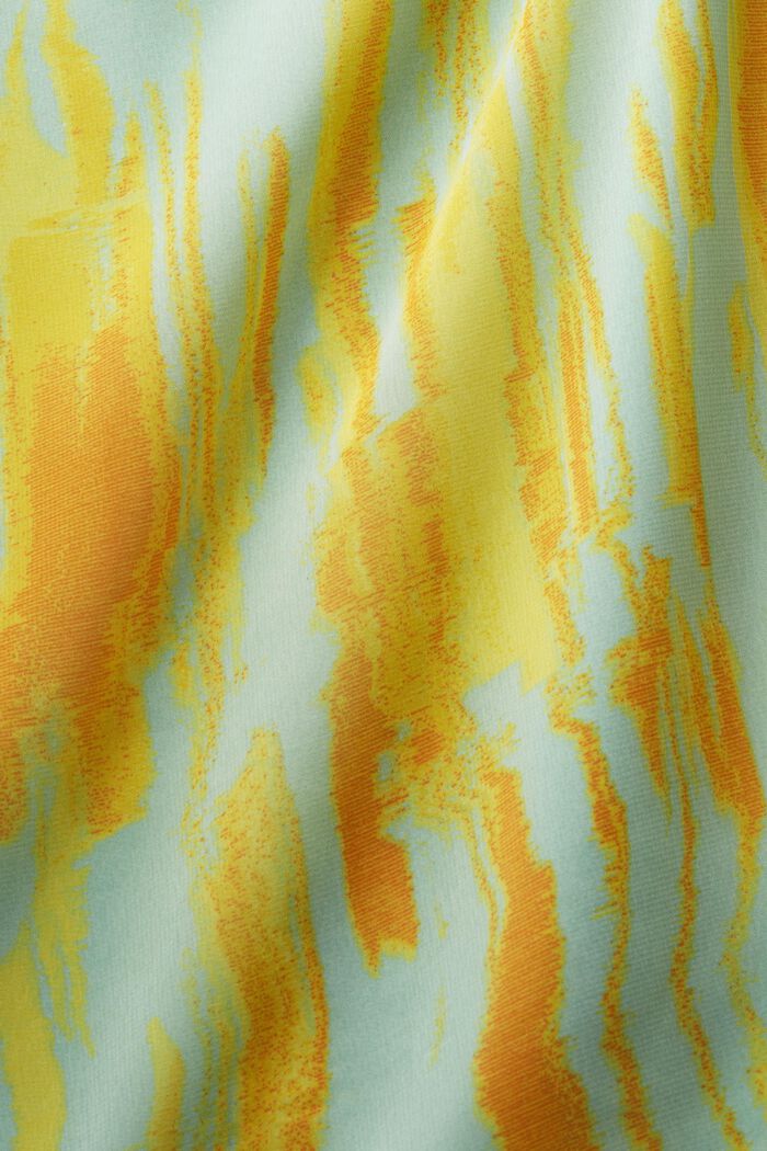 Mönstrad blus av crêpechiffong, CITRUS GREEN, detail image number 5