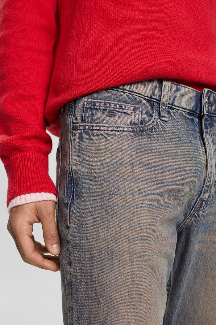 Raka jeans med medelhög midja, BLUE LIGHT WASHED, detail image number 4
