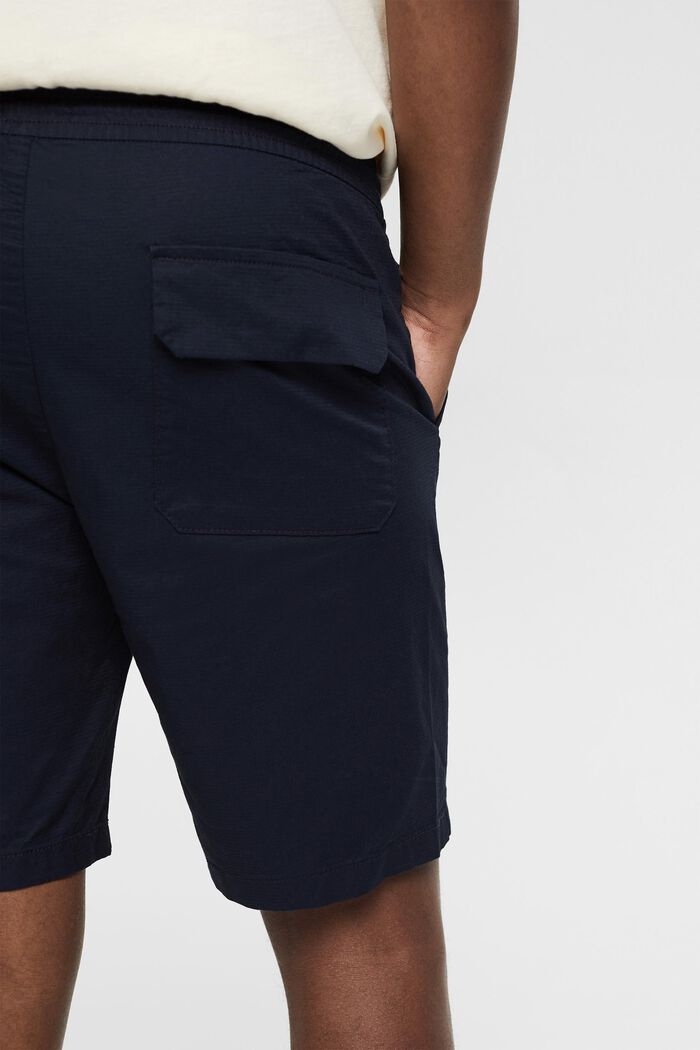 shorts med resårlinning, ekologisk bomull, NAVY, detail image number 5