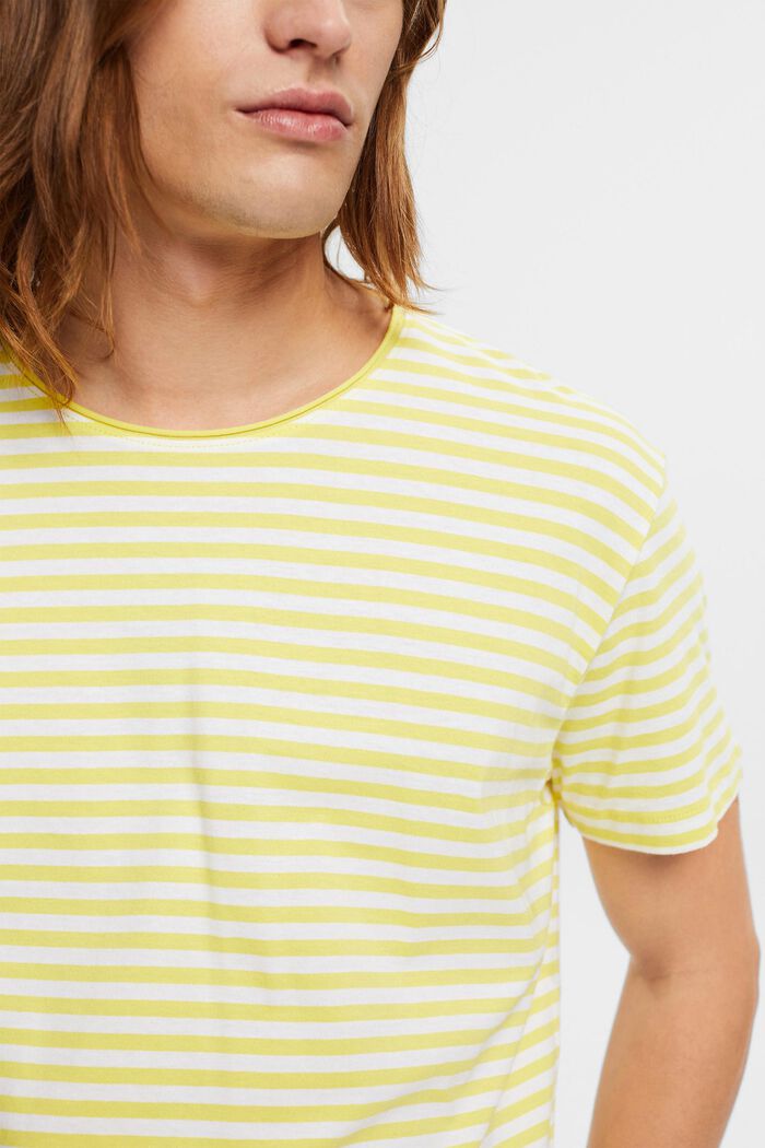 T-shirt i jersey med randmönster, BRIGHT YELLOW, detail image number 2