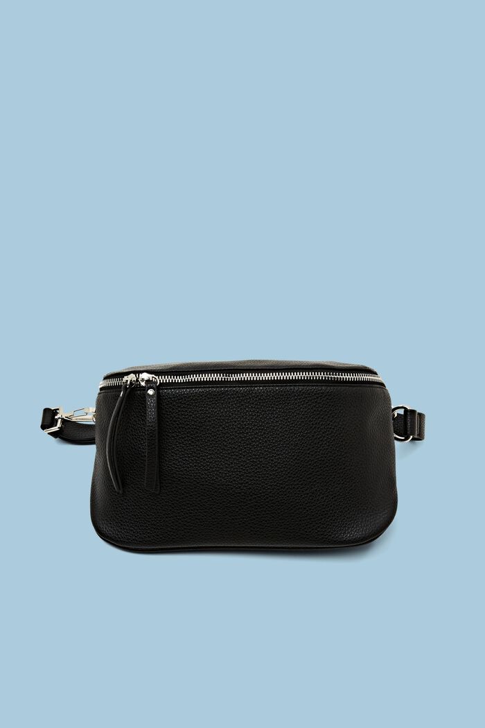 Crossbody-väska i veganskt läder, BLACK, detail image number 0