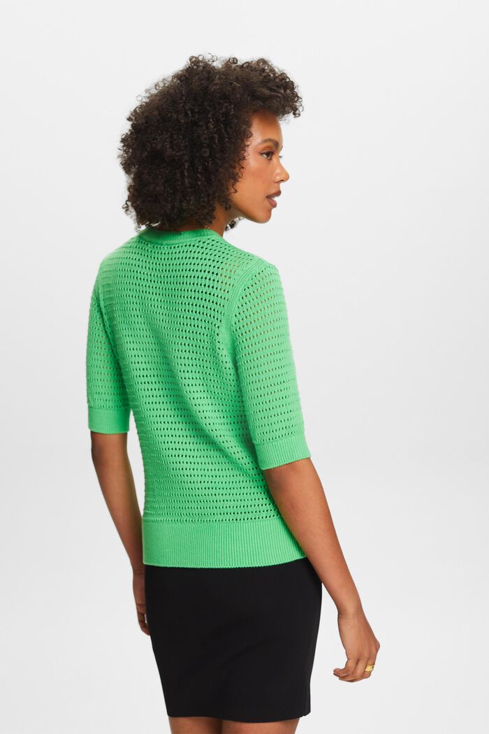 Kortärmad tröja i mesh, CITRUS GREEN, detail image number 2