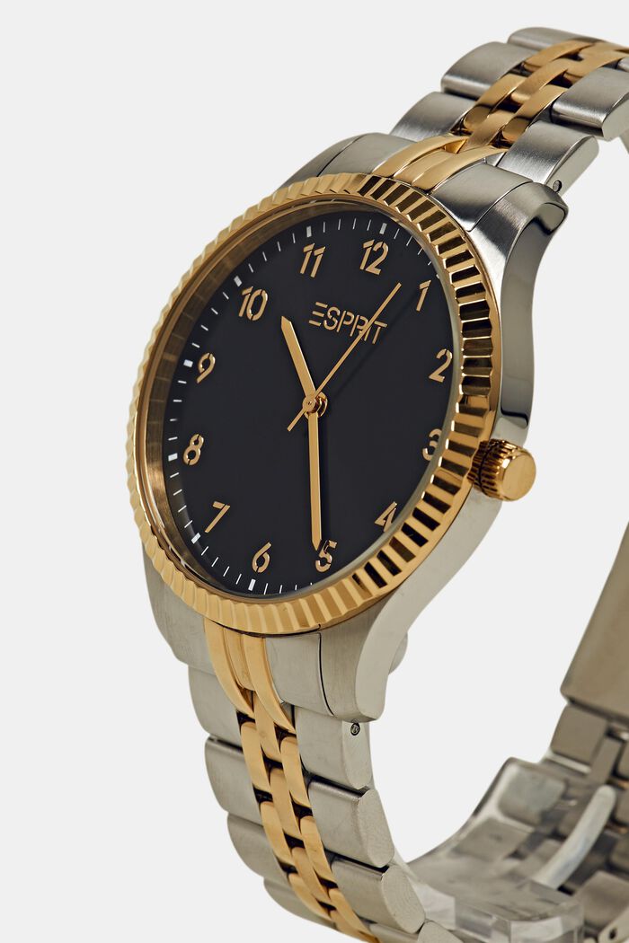Klocka i rostfritt stål med tvåfärgat armband, GOLD, detail image number 1