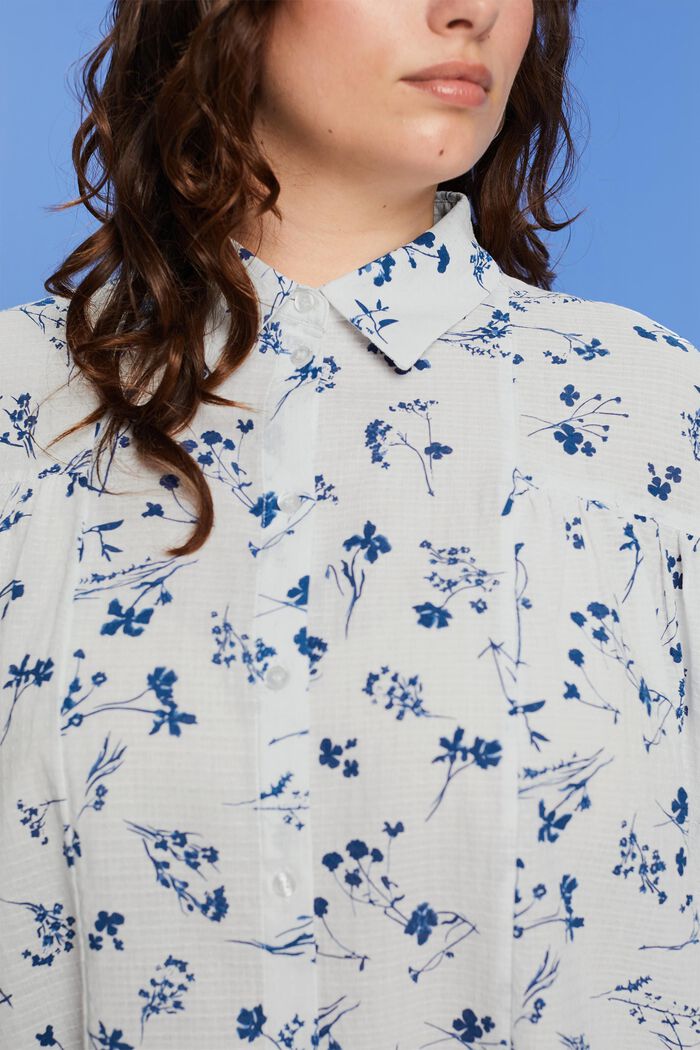 CURVY skjortblus i oversize, 100% bomull, OFF WHITE, detail image number 3