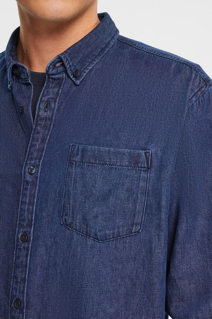 Jeansskjorta, BLUE DARK WASHED, detail image number 2