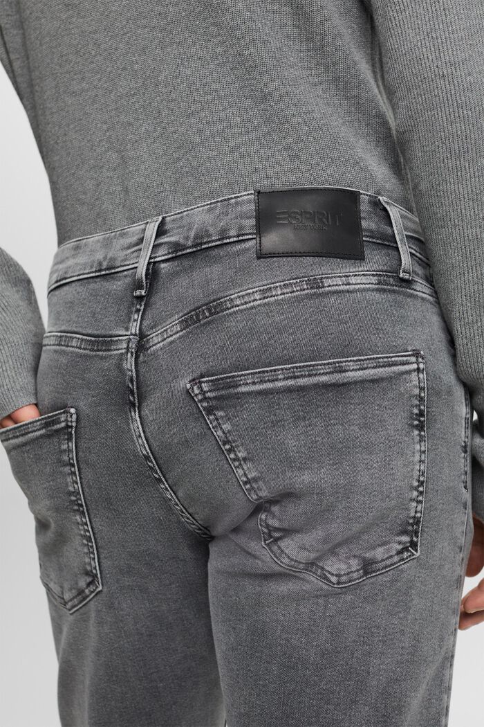 Smala jeans med medelhög midja, GREY LIGHT WASHED, detail image number 4