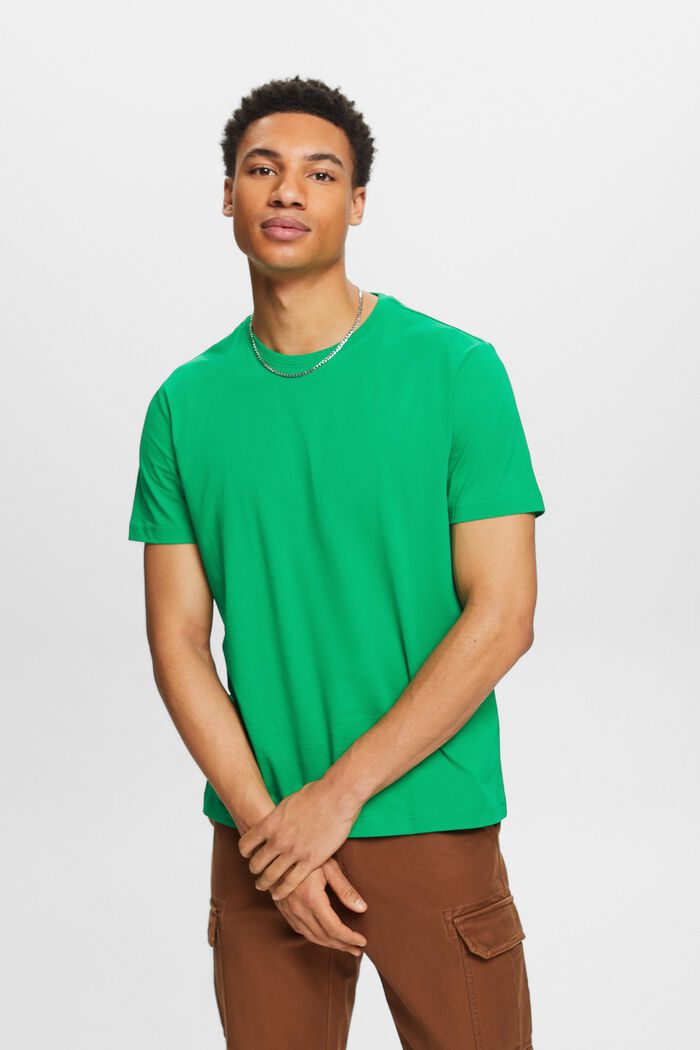 Kortärmad T-shirt med rund ringning, GREEN, detail image number 0