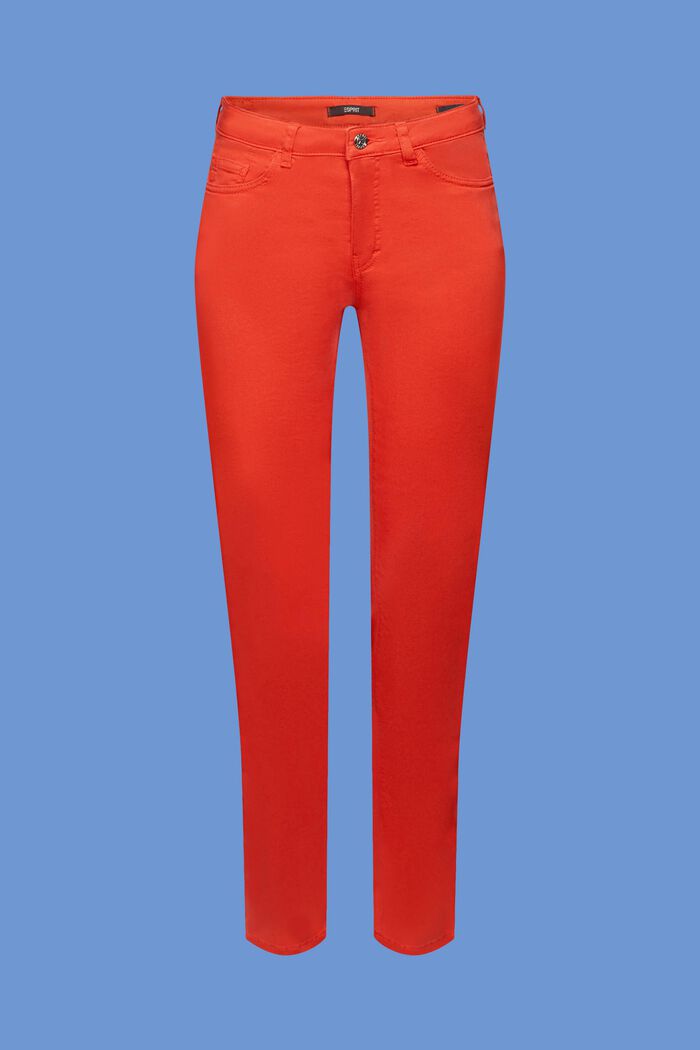 Smala jeans med medelhög midja, ORANGE RED, detail image number 7