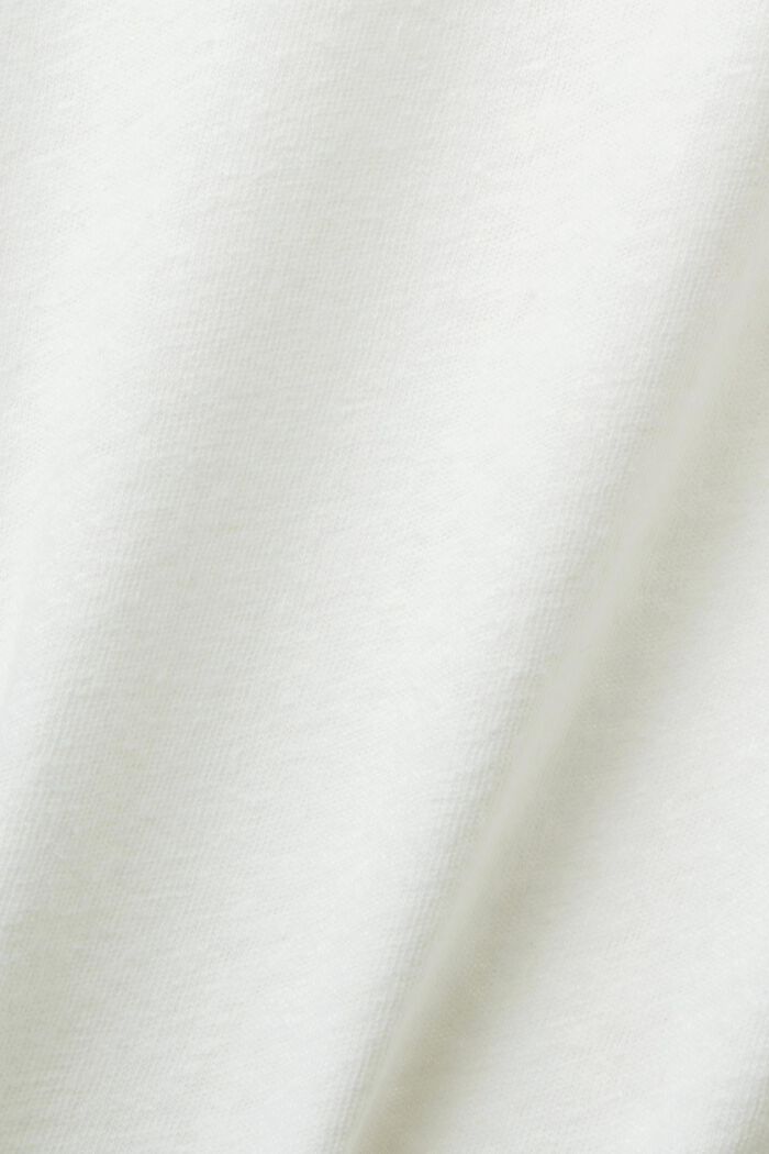 T-shirt i blandning av bomull och linne, OFF WHITE, detail image number 5