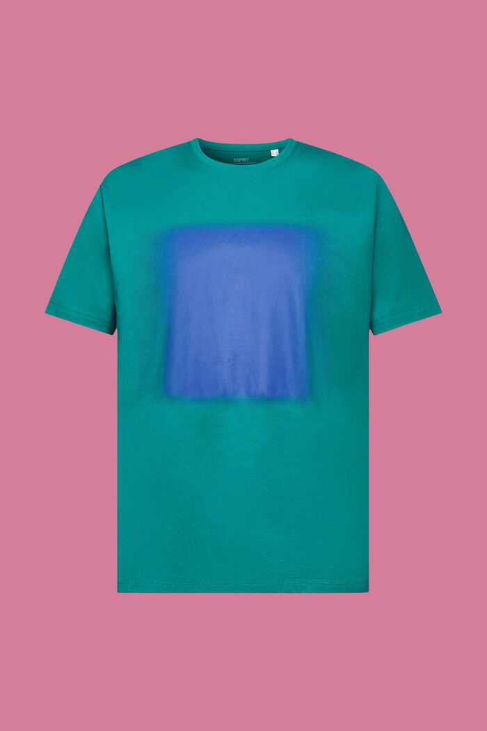 Bomulls-T-shirt med tryck, EMERALD GREEN, detail image number 6