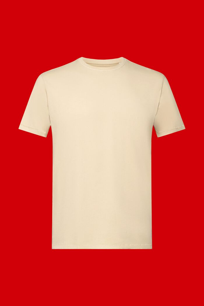 Urtvättad T-shirt, 100% bomull, SAND, detail image number 6