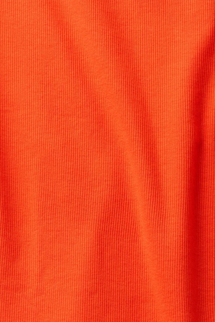 Ribbat linne med broderad logo, ORANGE RED, detail image number 5