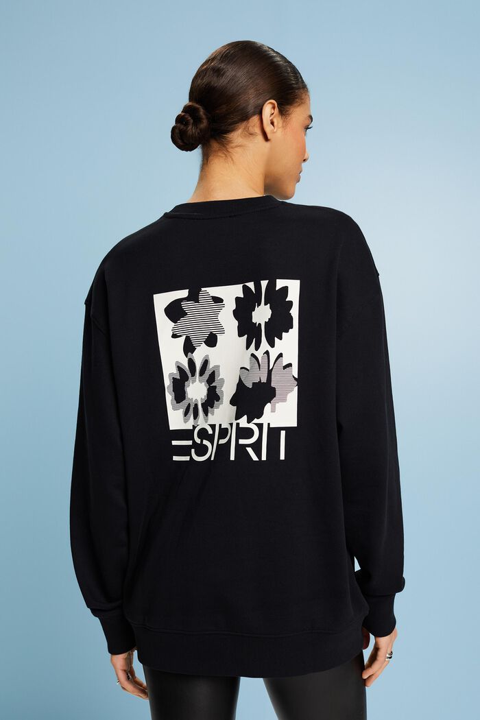 Oversize-sweatshirt med mönster, BLACK, detail image number 2